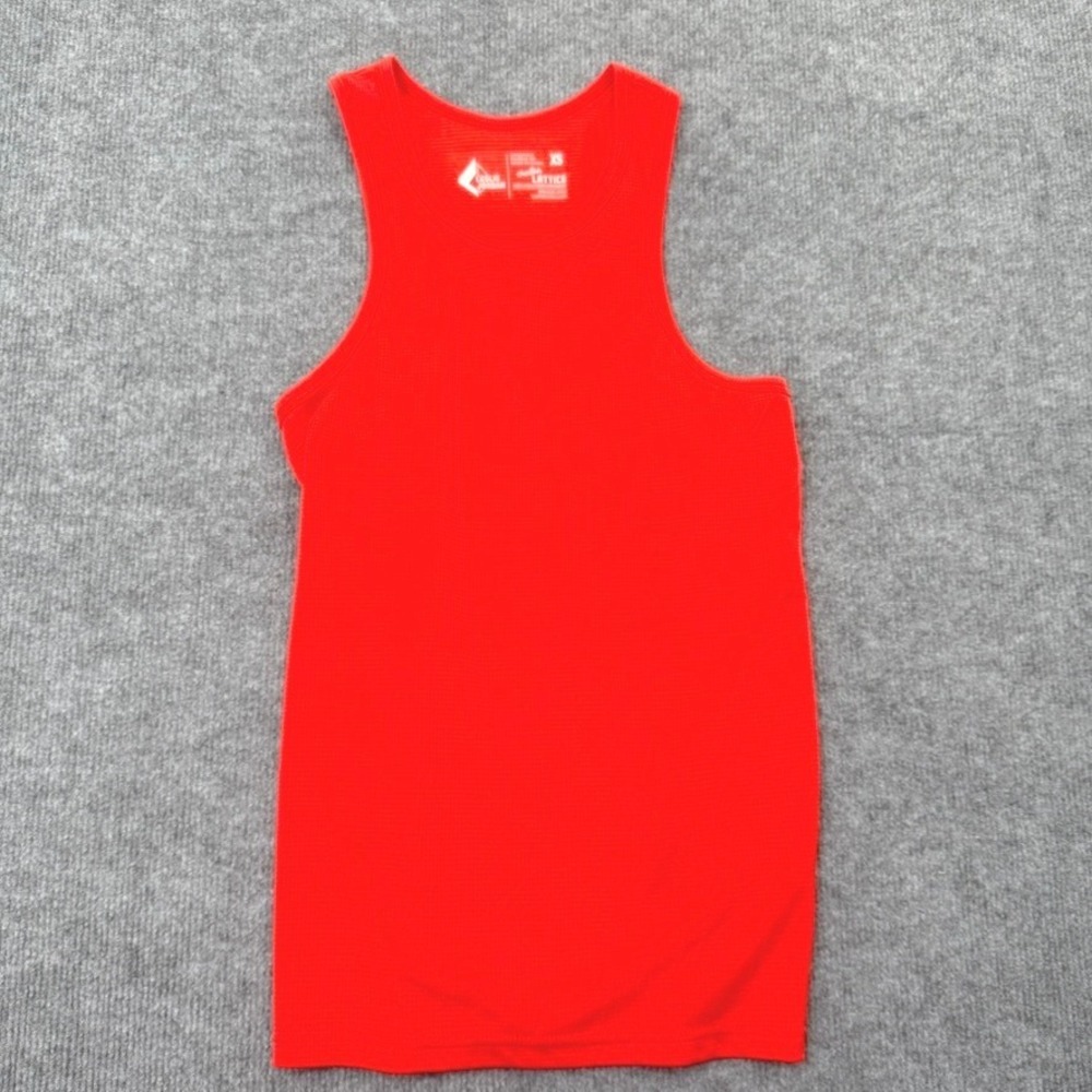 Leslie Jordan Cheetah Lattice Tank Top Women XS Red Polyester Performance Run